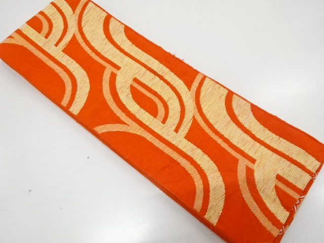 JAPANESE HANHABA OBI / REVERSIBLE / WOVEN ABSTRACT